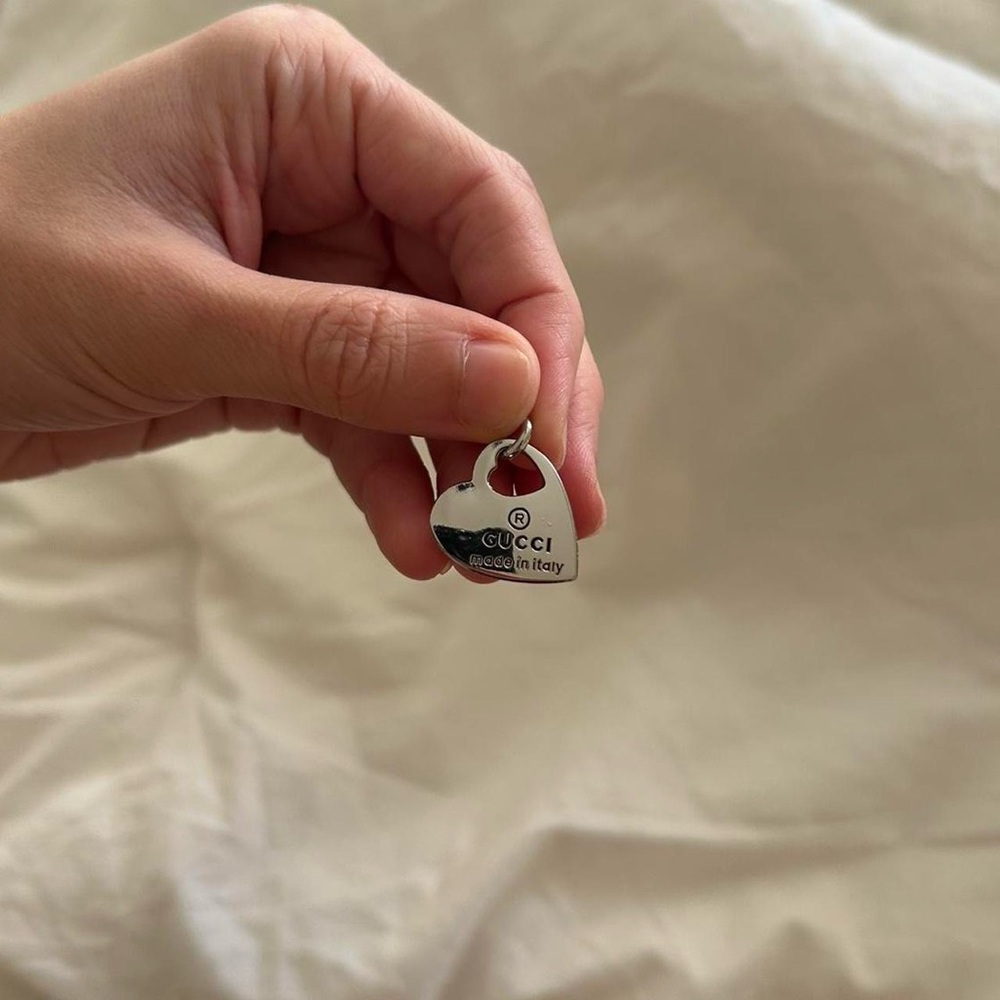 Gucci Silver Heart Tag Charm